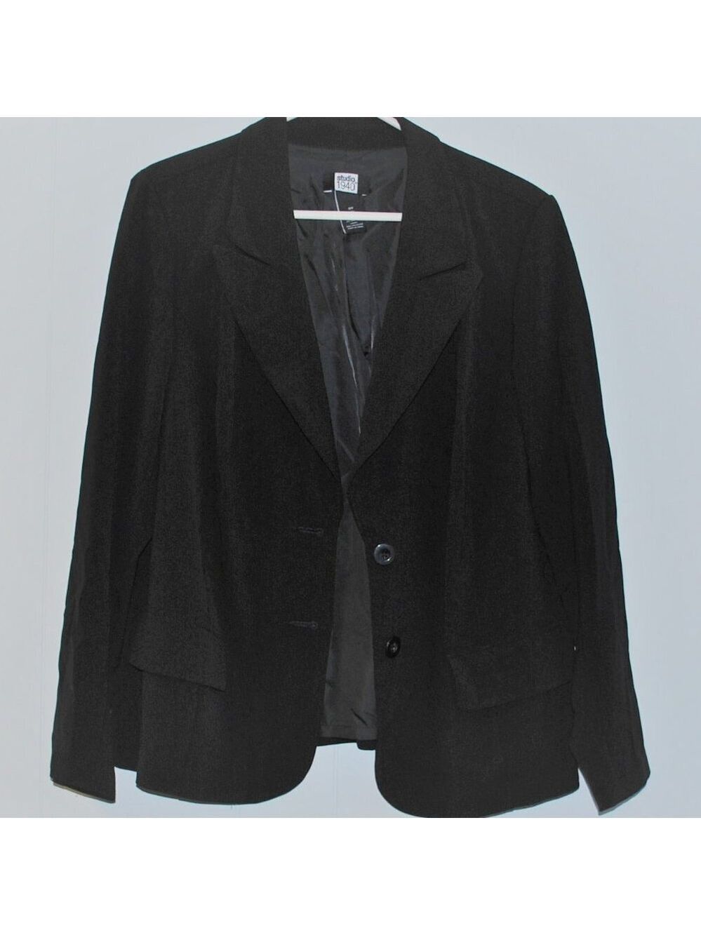 Studio 1940 Blazer Dress Jacket Black Size 16W